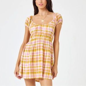 L*Space Belle mini dress in color She’s All Plaid